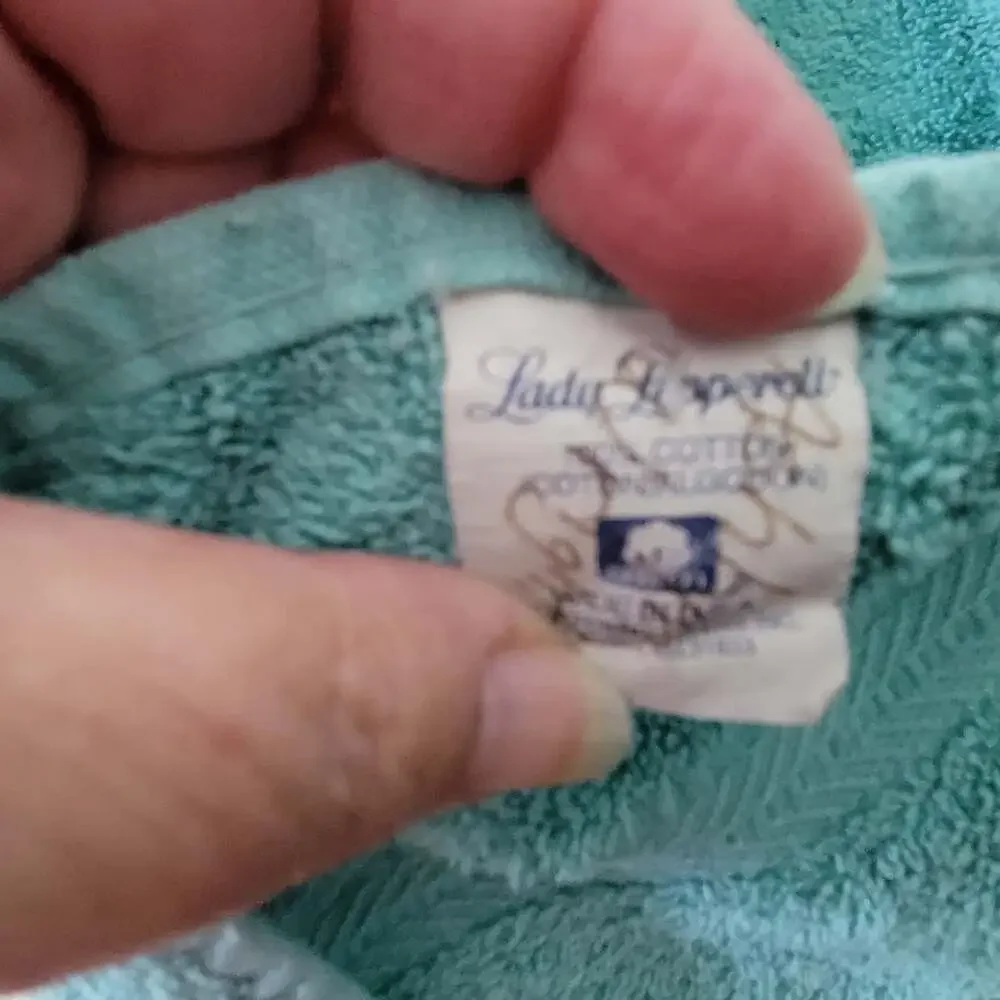 Vintage Lady Pepperell Bath Towel Teal Green 100% Cotton 25